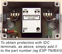 Protector with IDC terminals