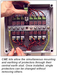 CME kit allows the simultaneous mounting and earthing of protectors