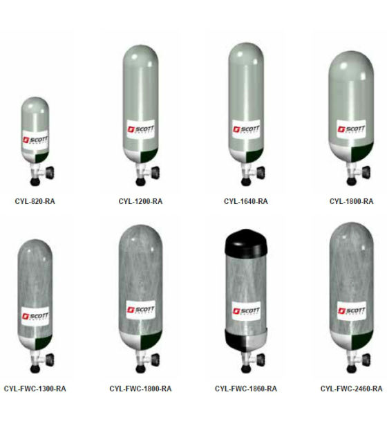 3M Scott Safety Steel & Carbon Fibre Cylinders