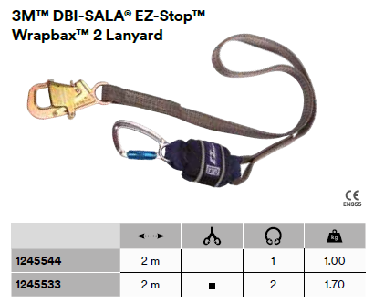 3M DBI-SALA EZ-Stop Wrapbax 2 Lanyard